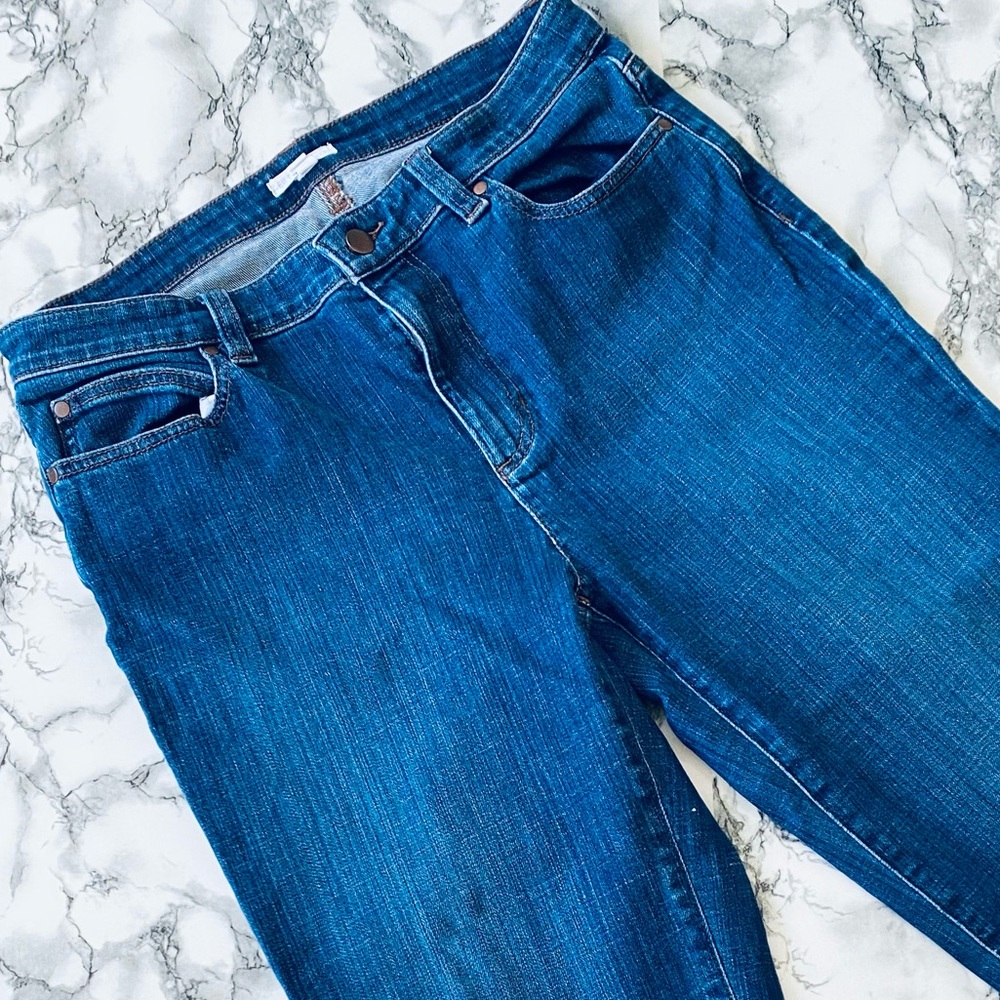 Eileen Fischer Straight Leg Relaxed Jeans in Dark Wash